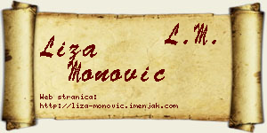 Liza Monović vizit kartica